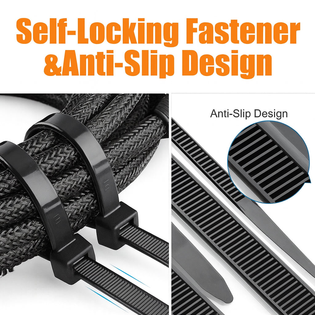BSN Sports Self-Lock Tie Wraps - 7-Inch