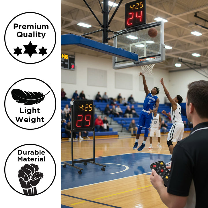 BSN Sports Wireless LED Shot Clocks &amp; Controller - Set of 2