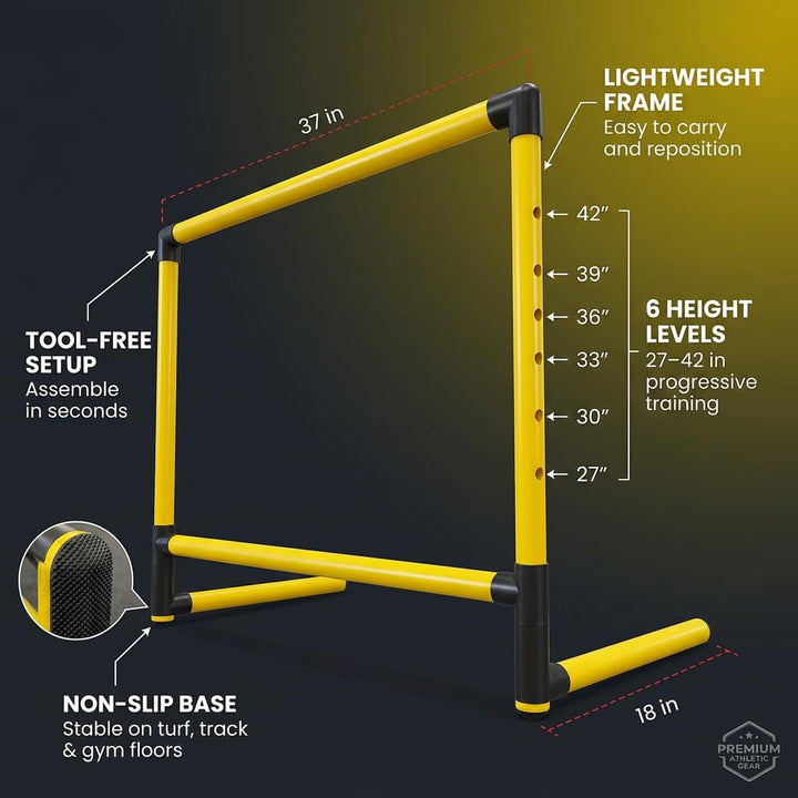 Amber Fight Gear Adjustable Training Hurdle, 6 Height Levels, 36–42 Inch