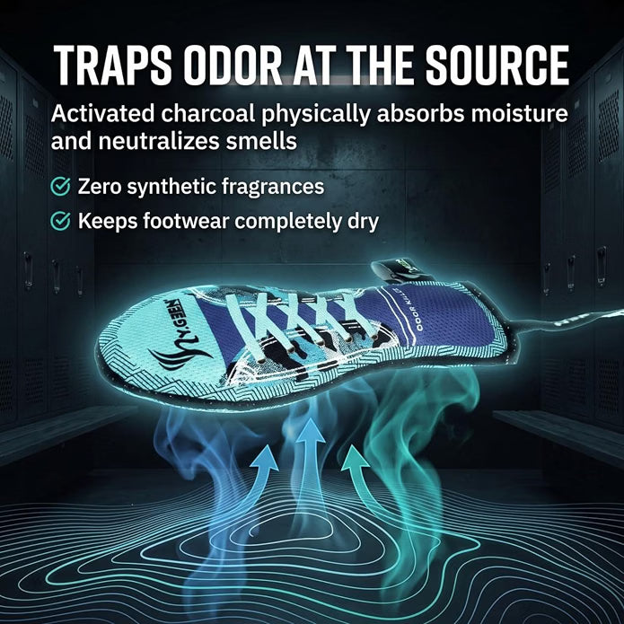 LIVEVIE Activated Charcoal Shoe Deodorizers, Moisture-Wicking, Reusable 2-Pack