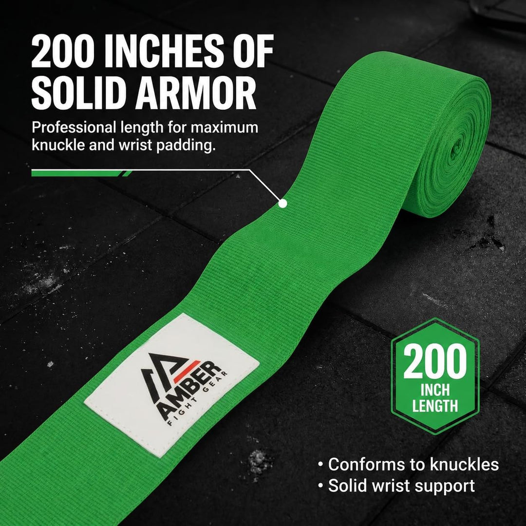 Amber Fight Gear Mexican Style 200-Inch Elastic Boxing Hand Wraps