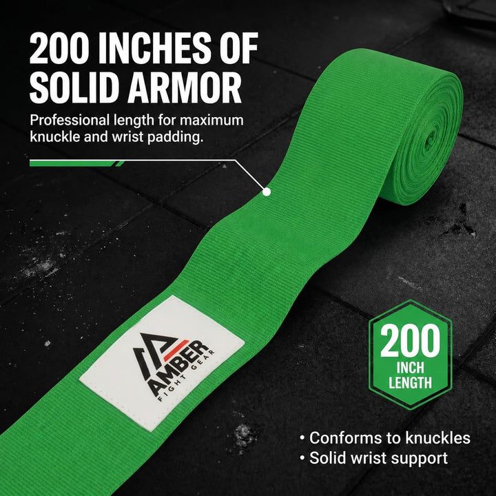 Amber Fight Gear Mexican Style 200-Inch Elastic Boxing Hand Wraps