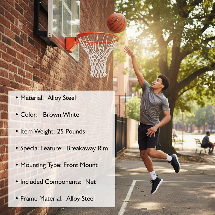 Bison Elite Steel Breakaway Basketball Goal in Orange