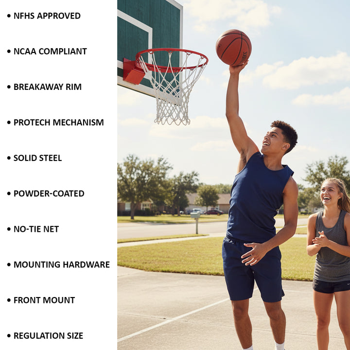 Bison Protech Breakaway Basketball Goal - NFHS &amp; NCAA Compliant
