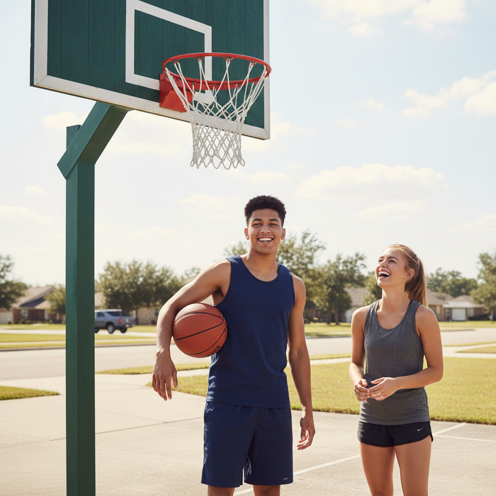 Bison Protech Breakaway Basketball Goal - NFHS &amp; NCAA Compliant