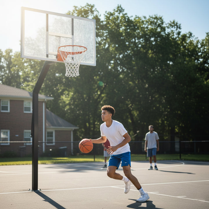 Bison Protech Breakaway Basketball Goal - NFHS &amp; NCAA Compliant