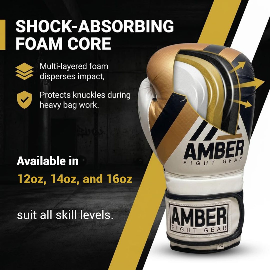 Fury Boxing Gloves - Kickboxing, Muay Thai Training Gloves, Sparring Punching Bag Mitts, Durable PU, Shock-Absorbing Foam Core, Non-Slip Wrist Support, Multi-Sport Glove