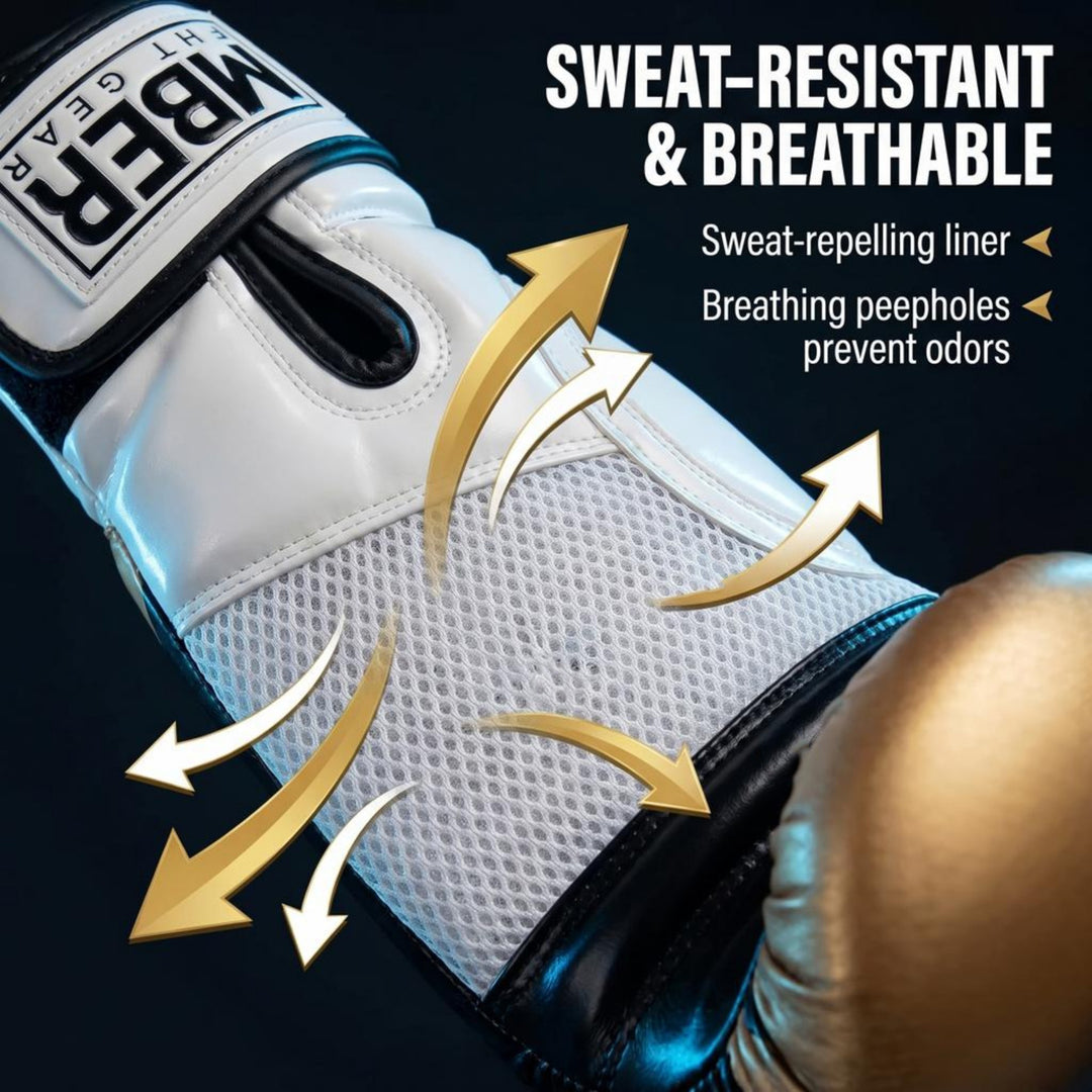 Fury Boxing Gloves - Kickboxing, Muay Thai Training Gloves, Sparring Punching Bag Mitts, Durable PU, Shock-Absorbing Foam Core, Non-Slip Wrist Support, Multi-Sport Glove