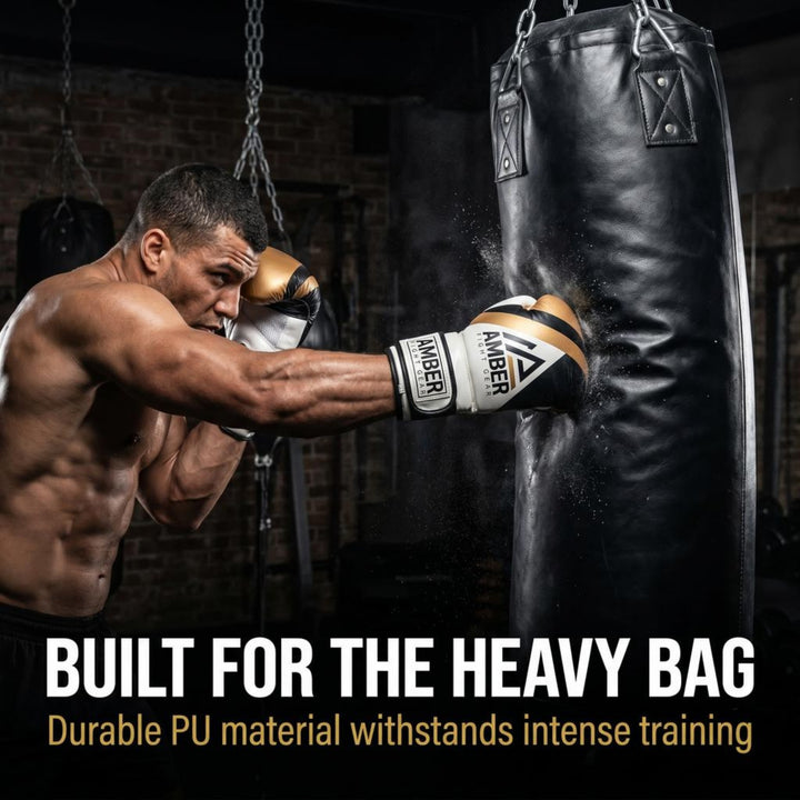 Fury Boxing Gloves - Kickboxing, Muay Thai Training Gloves, Sparring Punching Bag Mitts, Durable PU, Shock-Absorbing Foam Core, Non-Slip Wrist Support, Multi-Sport Glove
