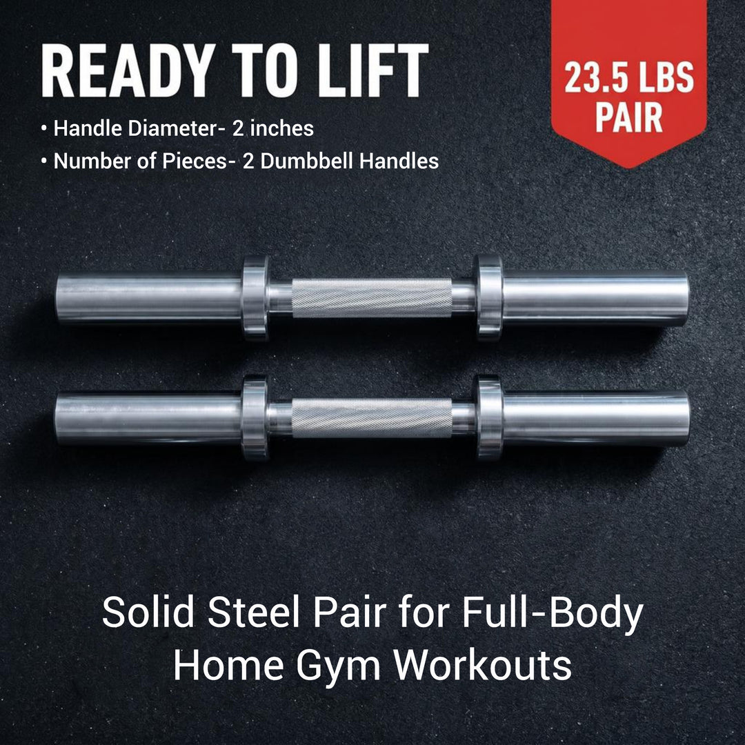 Amber Fight Gear 20 Inch Steel 2 Inch Dumbbell Handles Pair