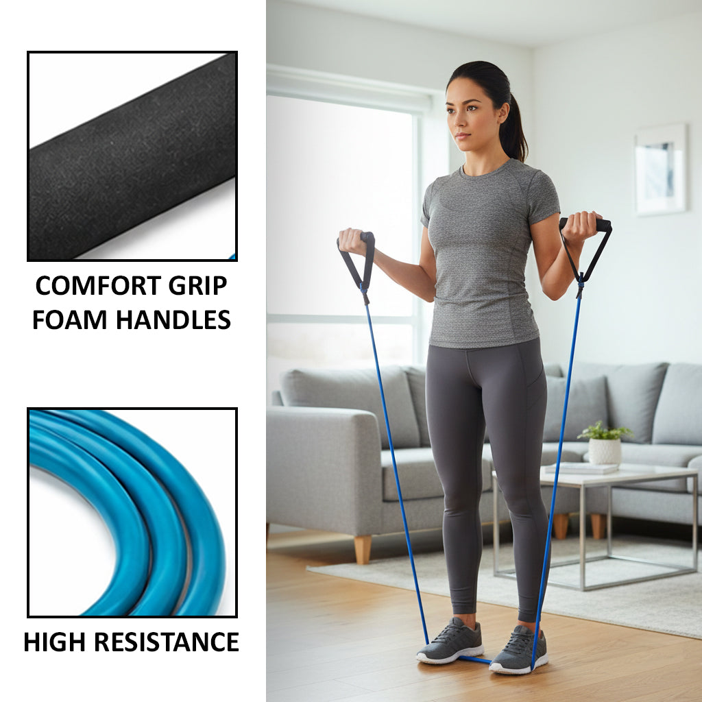 CanDo Exercise Tube with Handles - 48" Blue (Level 4)