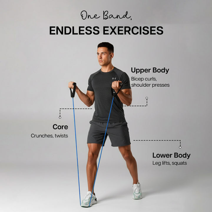 CanDo Exercise Tube with Handles - 48" Blue (Level 4)