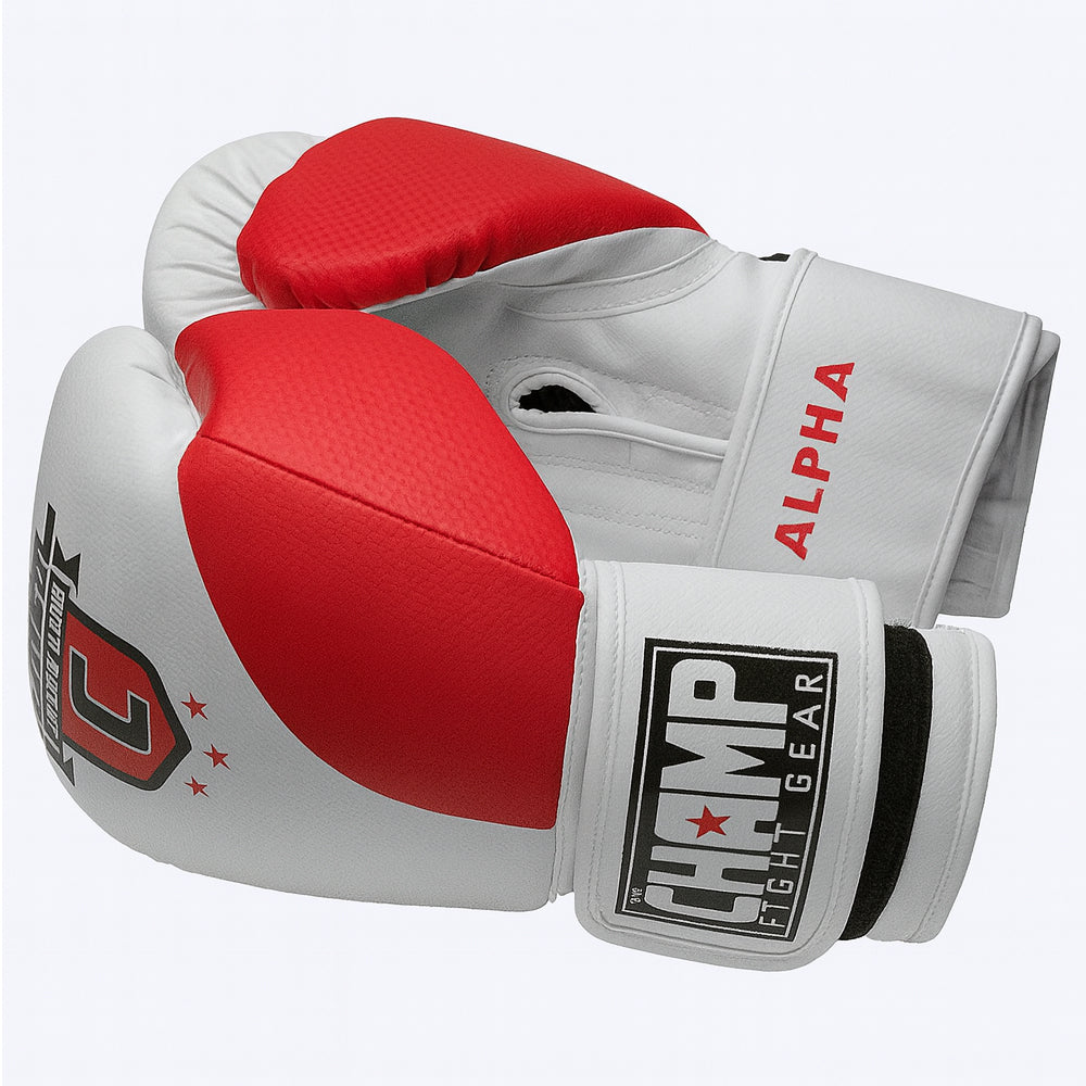 The Champ Fight Gear Alpha Series Boxing Gloves with Wrist Support for Boxing Kickboxing Muay Thai Training or Sparring Punching Bag Mitts