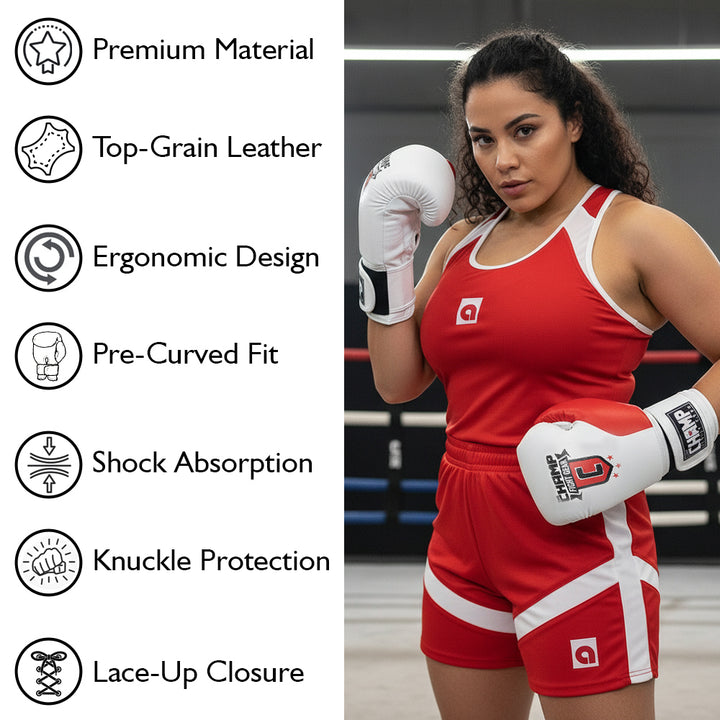The Champ Fight Gear Alpha Series Boxing Gloves with Wrist Support for Boxing Kickboxing Muay Thai Training or Sparring Punching Bag Mitts