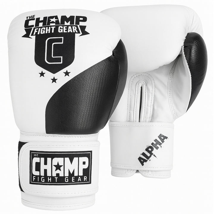 The Champ Fight Gear Alpha Series Boxing Gloves with Wrist Support for Boxing Kickboxing Muay Thai Training or Sparring Punching Bag Mitts
