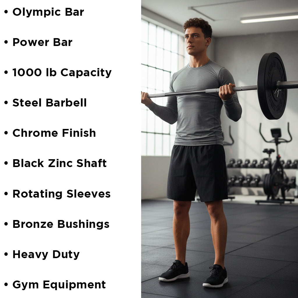 Champion Barbell 1000 lb. Olympic Bar - Black Zinc with Chrome Sleeves