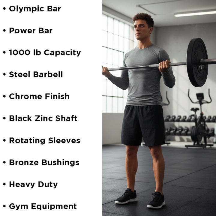 Champion Barbell 1000 lb. Olympic Bar - Black Zinc with Chrome Sleeves
