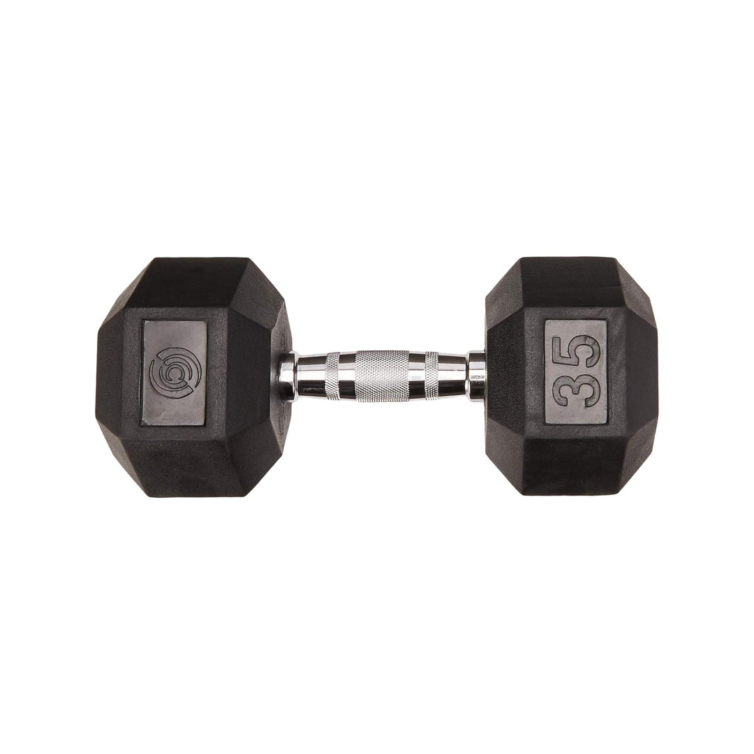 Champion Barbell 40-Pound Solid Hex Dumbbell - Rubber Encased