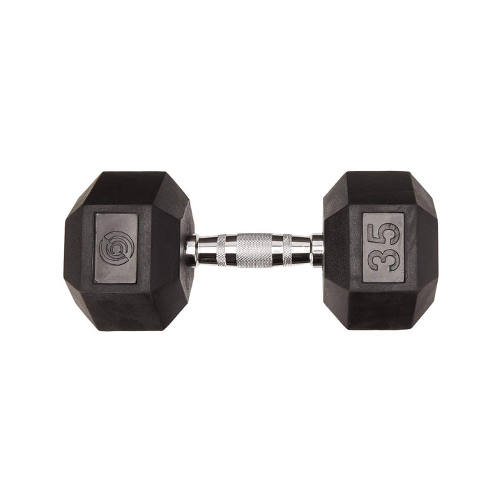 Champion Barbell 40-Pound Solid Hex Dumbbell - Rubber Encased