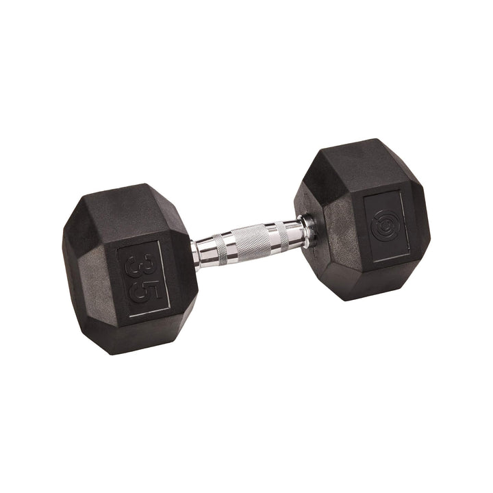 Champion Barbell 40-Pound Solid Hex Dumbbell - Rubber Encased