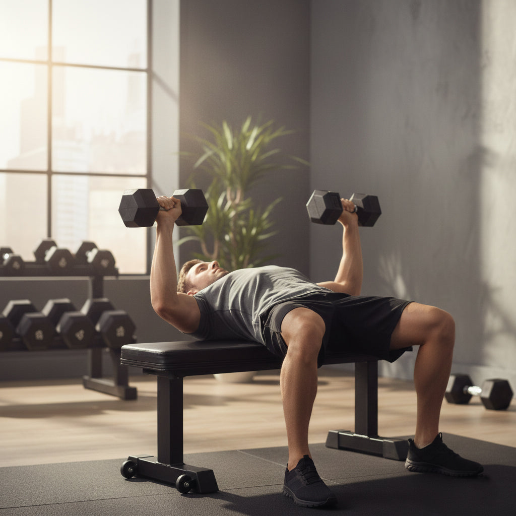 Champion Barbell 40-Pound Solid Hex Dumbbell - Rubber Encased