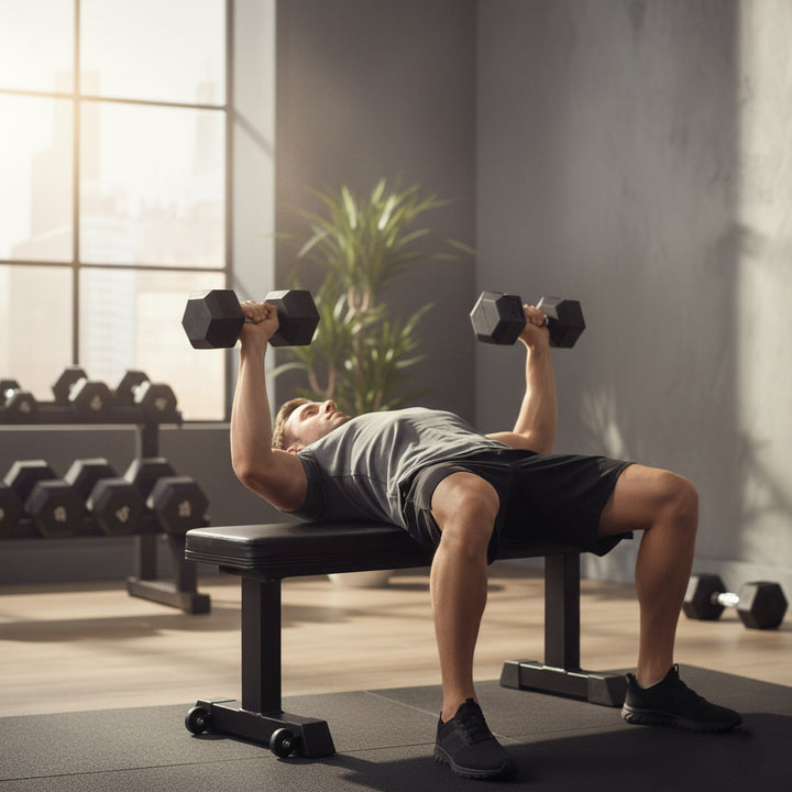 Champion Barbell 40-Pound Solid Hex Dumbbell - Rubber Encased