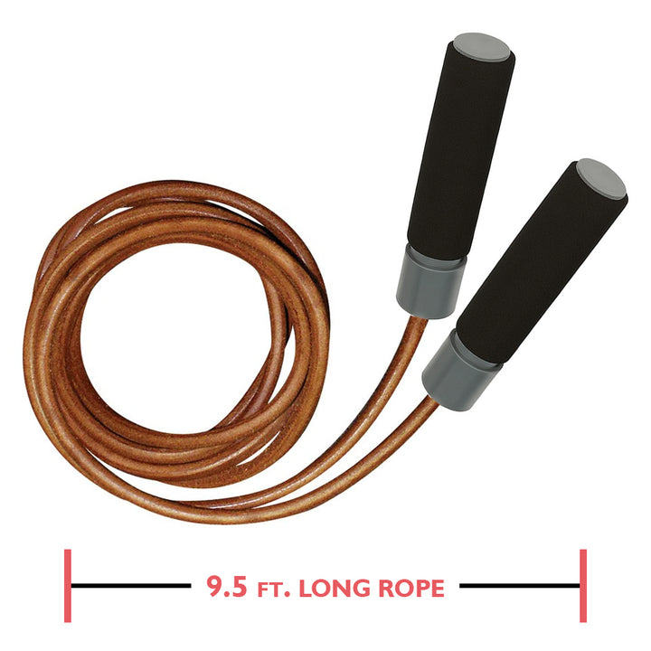 Champion Barbell Leather Jump Rope - Ball-Bearing &amp; 9.5 ft.