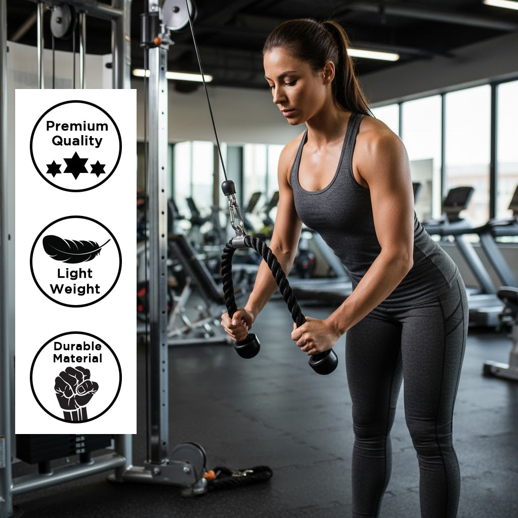 Champion Barbell Triceps Lat Rope - Heavy-Duty Nylon