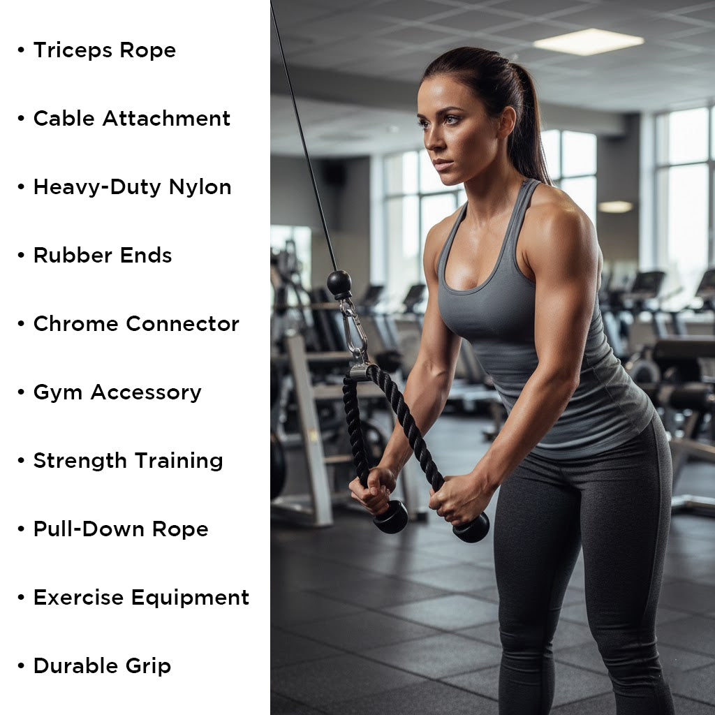 Champion Barbell Triceps Lat Rope - Heavy-Duty Nylon
