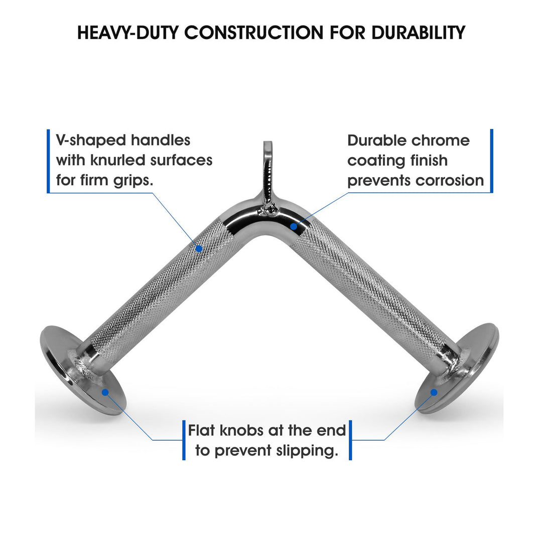 Champion Barbell V-Shaped Press Down Bar - Solid Steel Cable Attachment