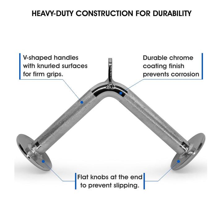 Champion Barbell V-Shaped Press Down Bar - Solid Steel Cable Attachment