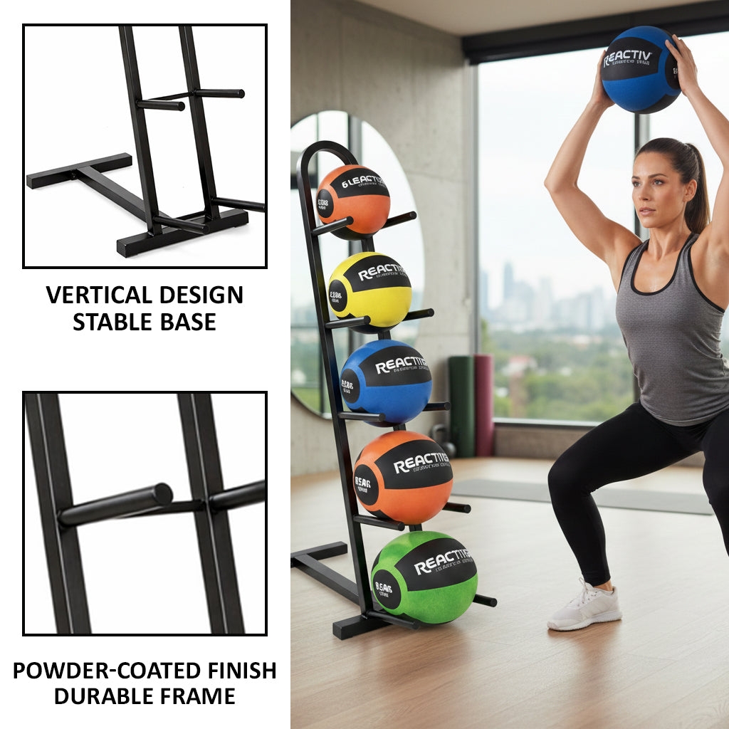 Champion Barbell Vertical Medicine Ball Rack - 5-Ball Capacity