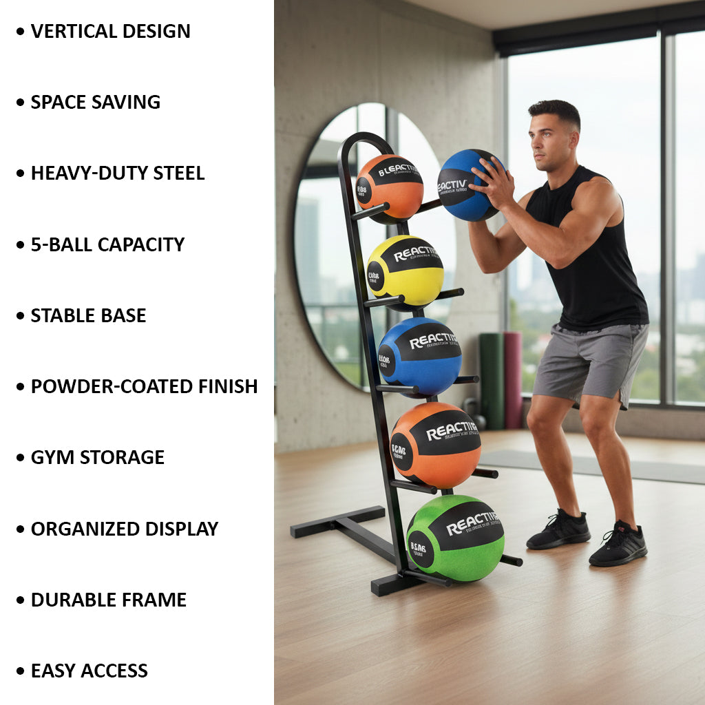 Champion Barbell Vertical Medicine Ball Rack - 5-Ball Capacity