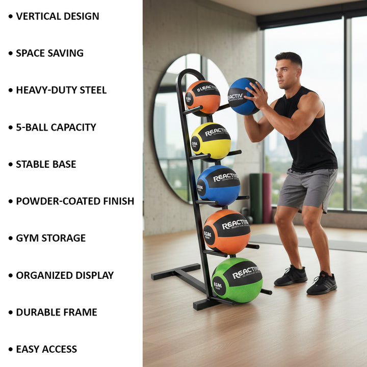 Champion Barbell Vertical Medicine Ball Rack - 5-Ball Capacity