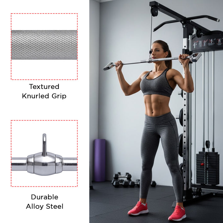 Champion Pro-Style Lat Bar - 30 Inch, Textured Grip