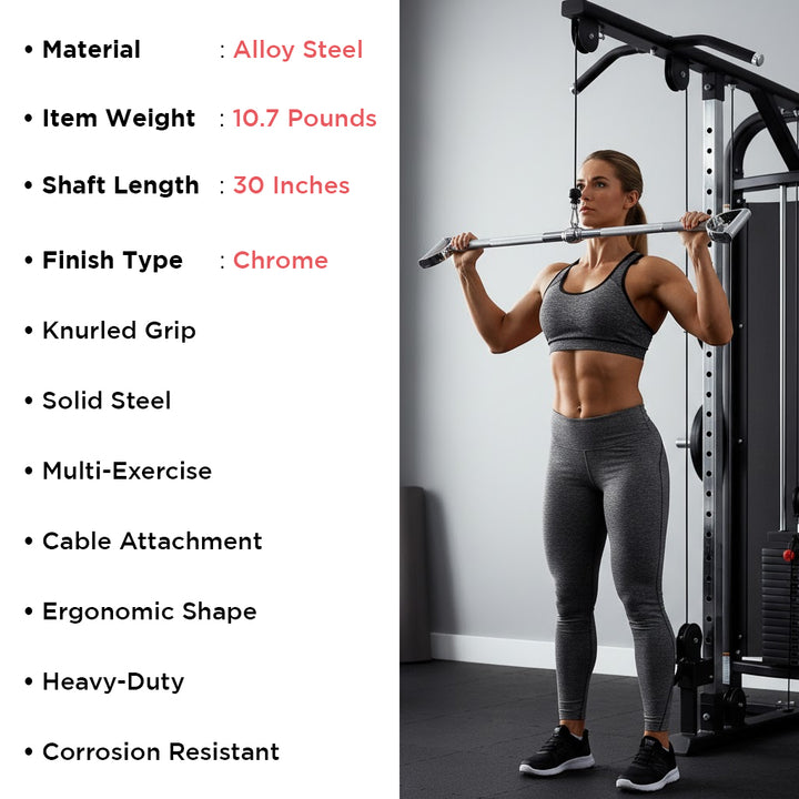 Champion Pro-Style Lat Bar - 30 Inch, Textured Grip