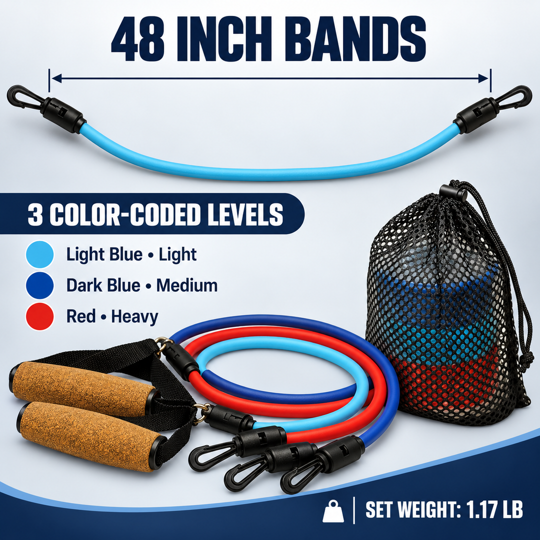 Resistance Band Latex Free: Effective Workout Tool for Fitness Pros - Adjustable, Durable, and Convenient with Travel Pouch