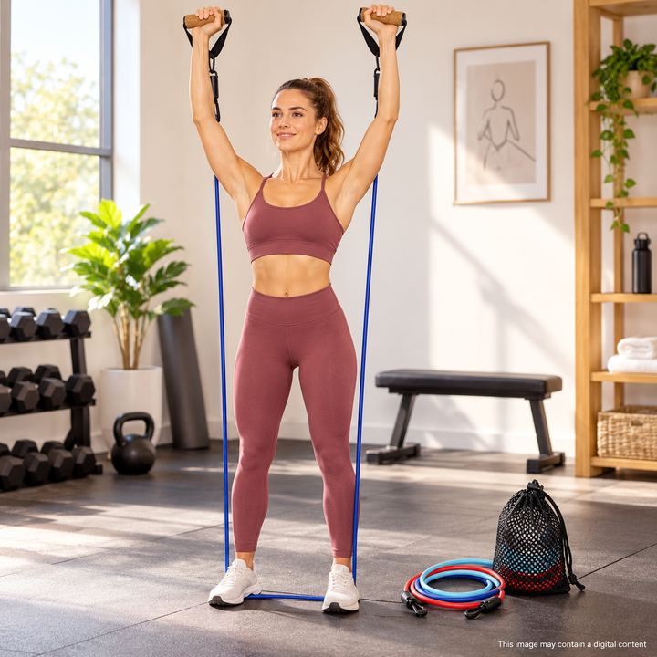 Resistance Band Latex Free: Effective Workout Tool for Fitness Pros - Adjustable, Durable, and Convenient with Travel Pouch