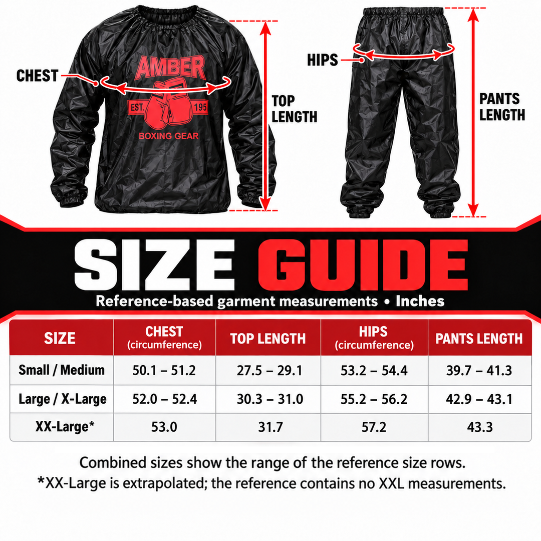 Amber Fight Gear Extreme Nylon Sauna Suit for Increased Perspiration