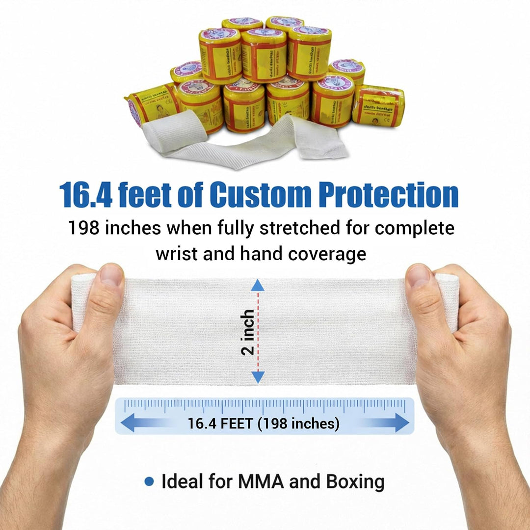 LeRoy Mexican Boxing Hand Wraps, Elastic Flat Knit, 2 Inch, 5.5 Yards