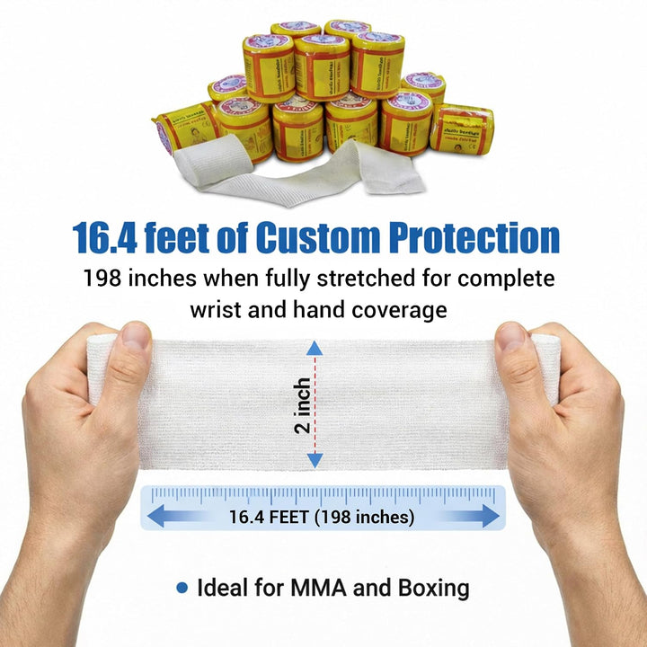 LeRoy Mexican Boxing Hand Wraps, Elastic Flat Knit, 2 Inch, 5.5 Yards