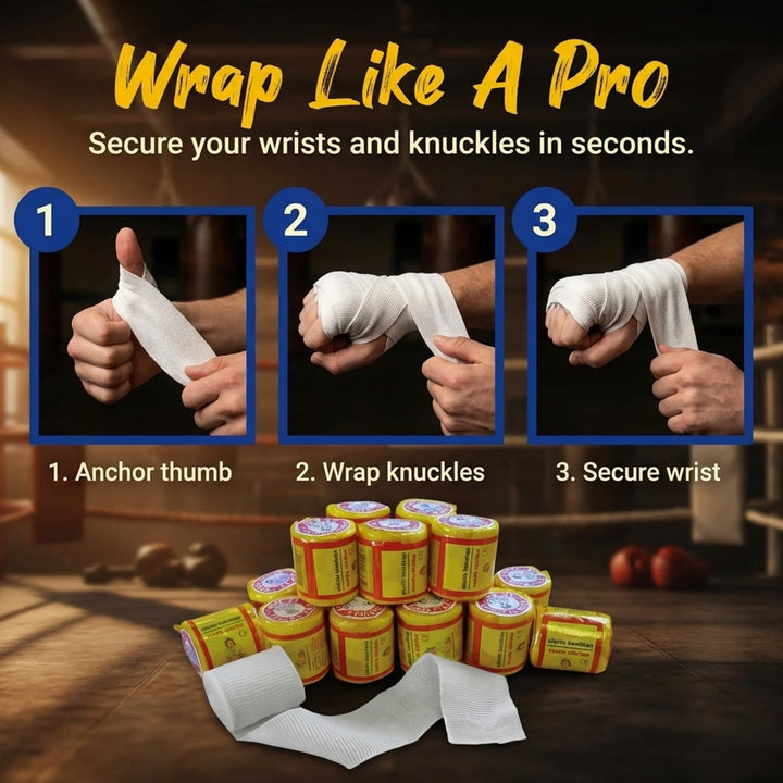 LeRoy Mexican Boxing Hand Wraps, Elastic Flat Knit, 2 Inch, 5.5 Yards