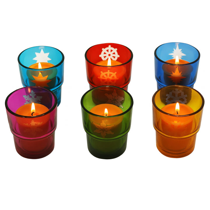 Elegant Glass T-Light or Candle Votive Decorations - Perfect for Weddings, Home Decor, and Parties (Set of 6)