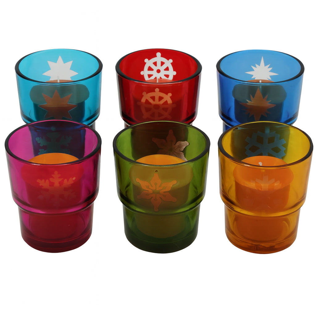 Elegant Glass T-Light or Candle Votive Decorations - Perfect for Weddings, Home Decor, and Parties (Set of 6)