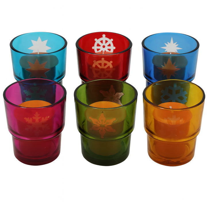 Elegant Glass T-Light or Candle Votive Decorations - Perfect for Weddings, Home Decor, and Parties (Set of 6)