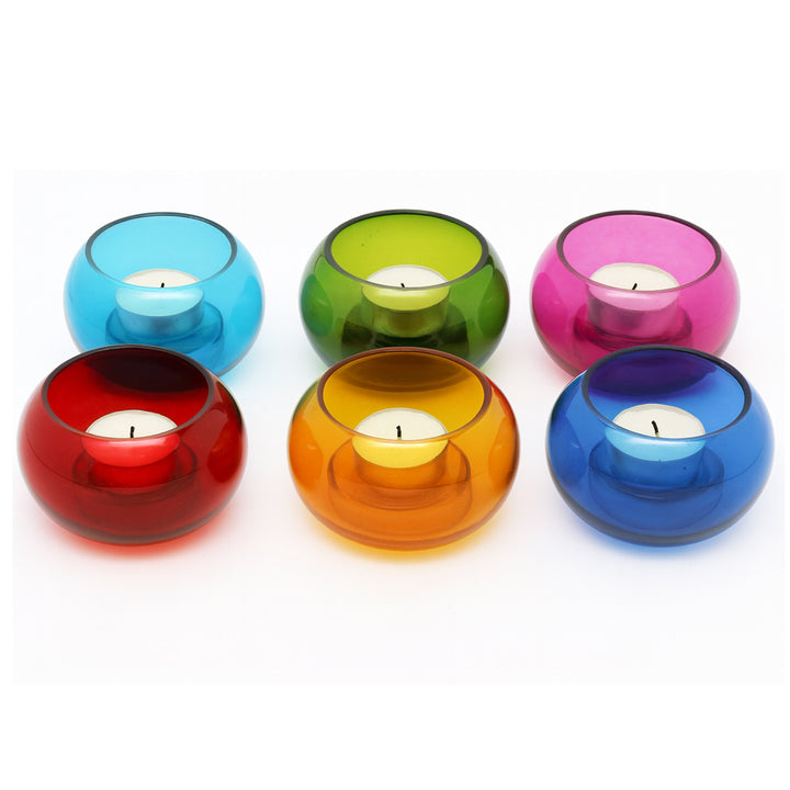 Elegant Glass T-Lite Votive Decorations - Perfect for Weddings, Home D?cor, and Parties (Set of 6)