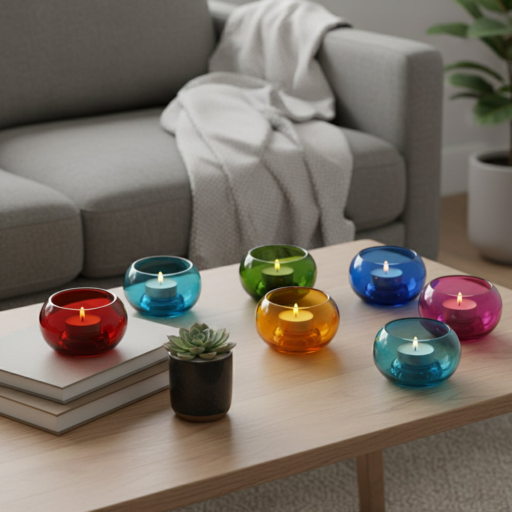 Elegant Glass T-Lite Votive Decorations - Perfect for Weddings, Home D?cor, and Parties (Set of 6)