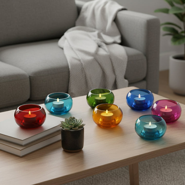Elegant Glass T-Lite Votive Decorations - Perfect for Weddings, Home D?cor, and Parties (Set of 6)