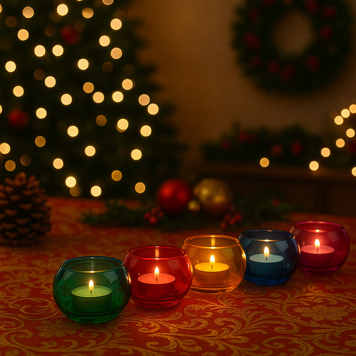 Elegant Glass T-Lite Votive Decorations - Perfect for Weddings, Home D?cor, and Parties (Set of 6)