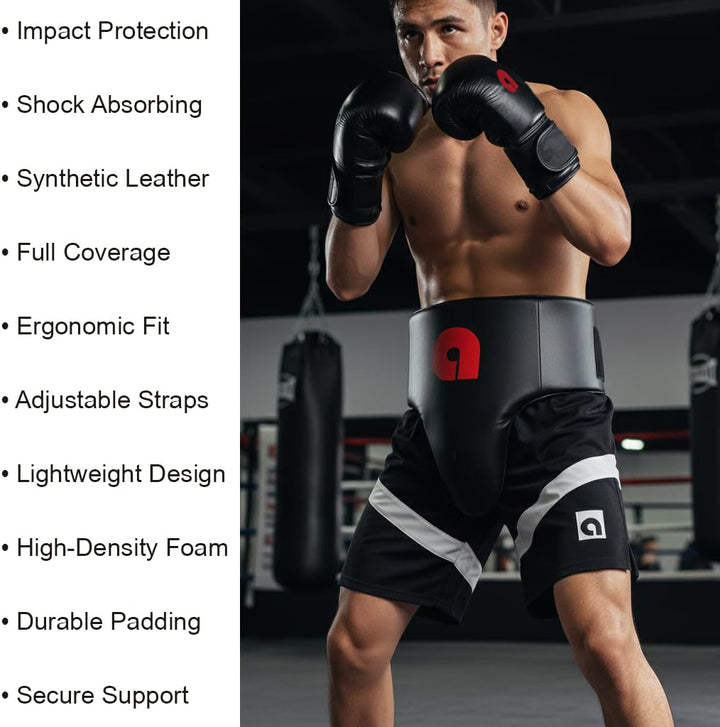 Amber Fight Gear Boxing &amp; MMA Groin Protector with Wrap-Around Abdominal Coverage